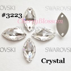 画像1: スワロフスキー ナベット型　Crystal