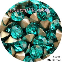 画像1: スワロフスキー BlueZircon*廃盤色 　チャトン