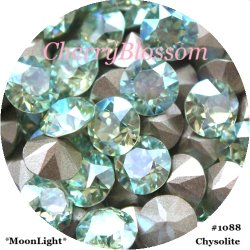 画像1: スワロフスキー Chysolite*MoonLight*レア色 　チャトン