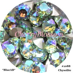 画像1: スワロフスキー Chysolite*BlueAB*レア色 　チャトン