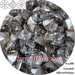 画像1: スワロフスキー　CrystalSilverPatina　Wチャトン*レア*廃盤