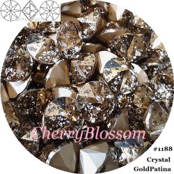 画像1: スワロフスキー　CrystalGoldPatina　Wチャトン*レア*廃盤