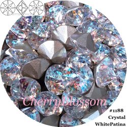 画像1: スワロフスキー　CrystalWhitePatina　Wチャトン*レア*廃盤