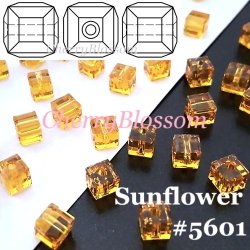 画像1: スワロフスキー　キューブ型　Sunflower