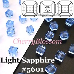 画像1: スワロフスキー　キューブ型　LightSapphire