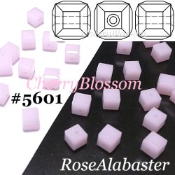 画像1: スワロフスキー　キューブ型　RoseAlabaster