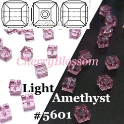 画像1: スワロフスキー　キューブ型　LightAmethyst