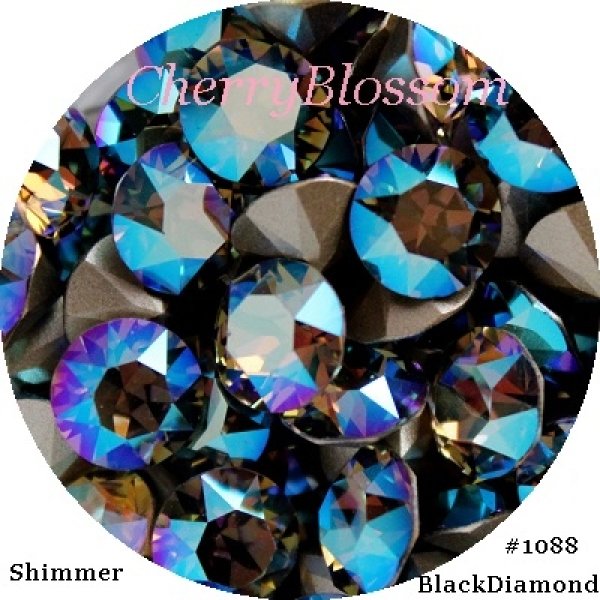 画像1: スワロフスキー BlackDiamond*Shimmer*廃盤レア色 　　チャトン (1)