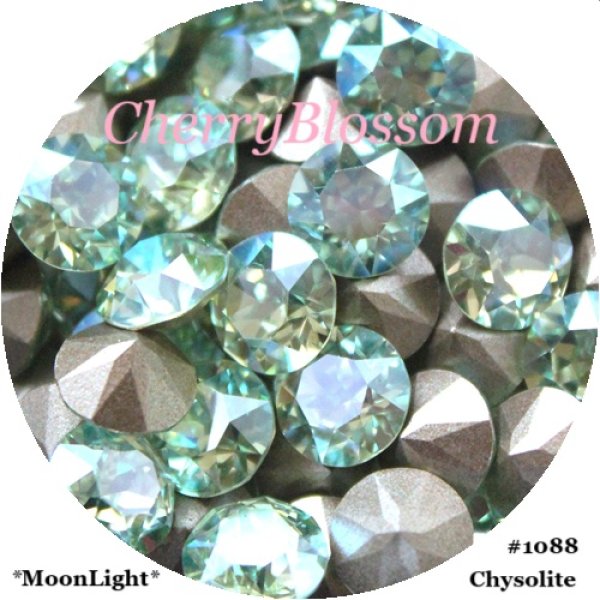 画像1: スワロフスキー Chysolite*MoonLight*レア色 　チャトン (1)