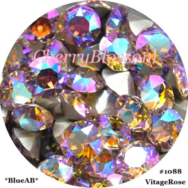 画像1: スワロフスキー VintageRose*BlueAB*レア色 　チャトン (1)