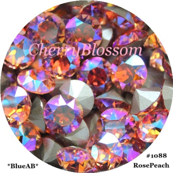 画像1: スワロフスキー RosePeach*BlueAB*レア色 　チャトン (1)