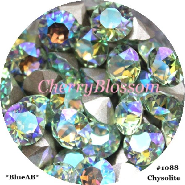 画像1: スワロフスキー Chysolite*BlueAB*レア色 　チャトン (1)