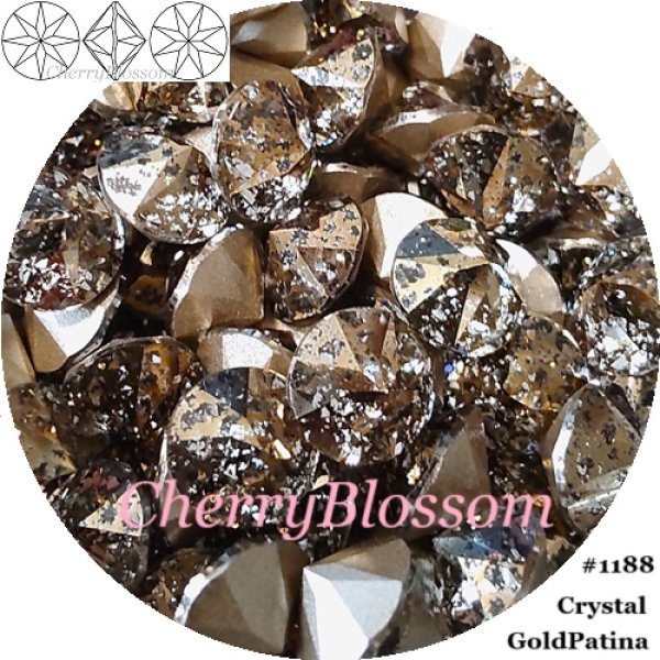 画像1: スワロフスキー　CrystalGoldPatina　Wチャトン*レア*廃盤 (1)