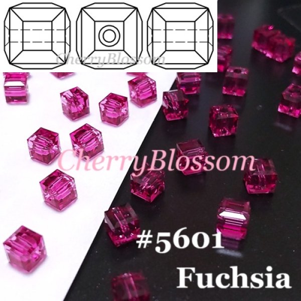 画像1: スワロフスキー　キューブ型　Fuchsia (1)
